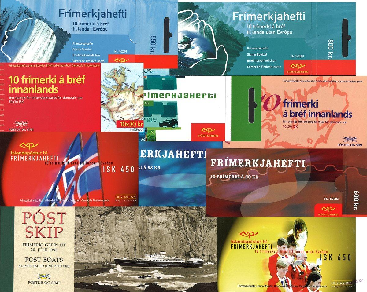 Známkové sešitky - Island - 1987 - 2005 - 10 ks
