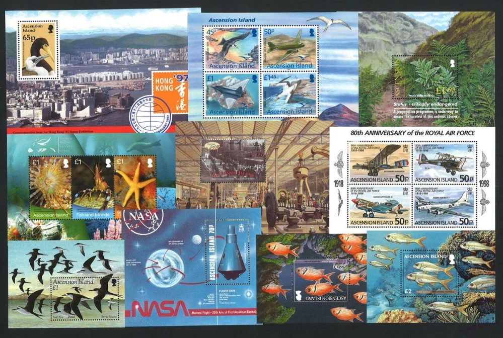 Aršíky známek - Ascension 1980 - 2012 - 20 ks - čisté