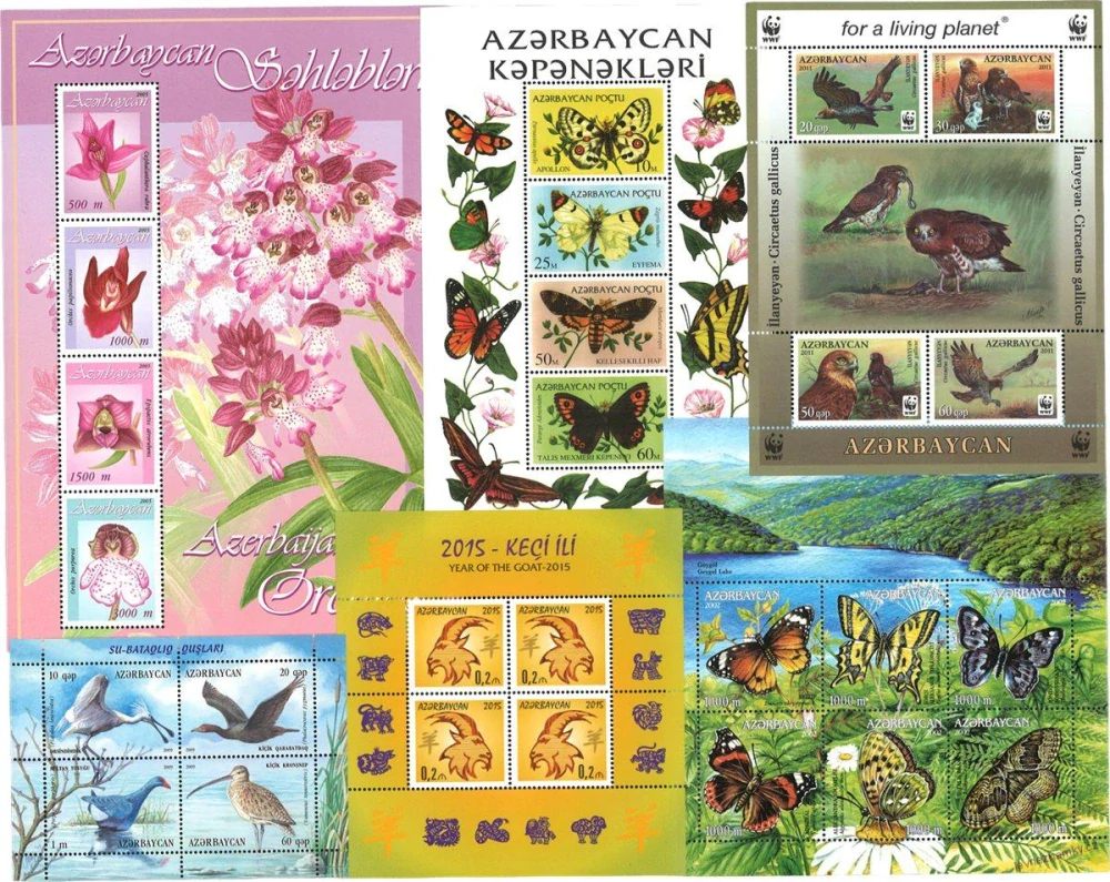 Aršíky známek - Azerbajdzan - 1993-2016 - 20 ks - čisté