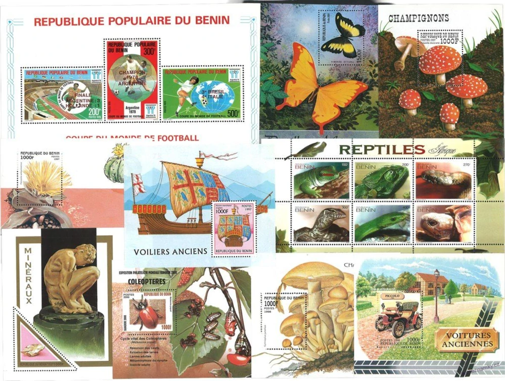 Aršíky známek - Benin - 1977-2003 - 20 ks - čisté