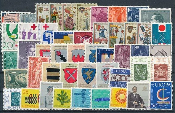 Sbírka známek - Lichtenštejnsko 1962 - 1992 - čisté