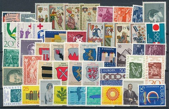 Sbírka známek - Lichtenštejnsko 1962 - 1992 - čisté