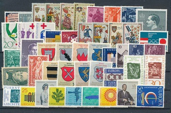 Sbírka známek - Lichtenštejnsko 1962 - 1992 - čisté