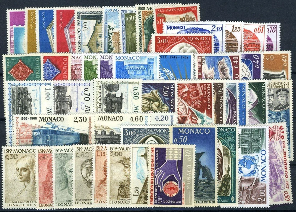 Sbírka známek - Monako 1960 - 1980 - čisté