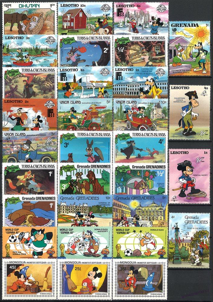 Balíček známek Disney - 193 ks - čisté