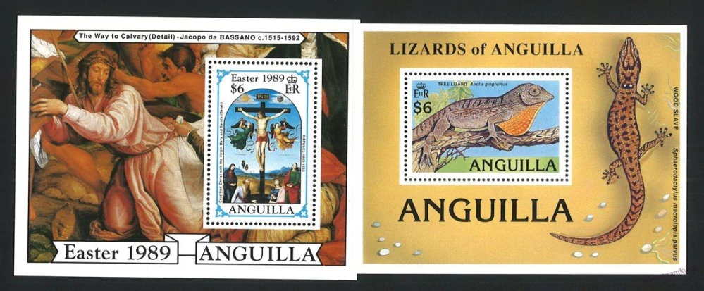 Aršíky známek - Anguilla 1977 - 2000 - 20 ks - čisté