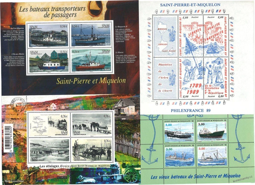 Aršíky známek - Saint Pierre a Miquelon - 2004-2015 - 20 ks - čisté