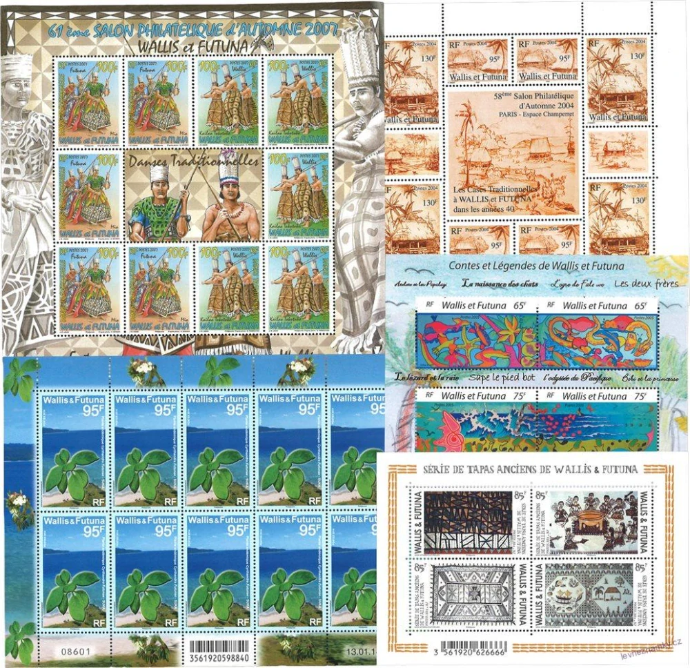 Aršíky známek - Wallis a Futuna - 1991-2013 - 20 ks - čisté