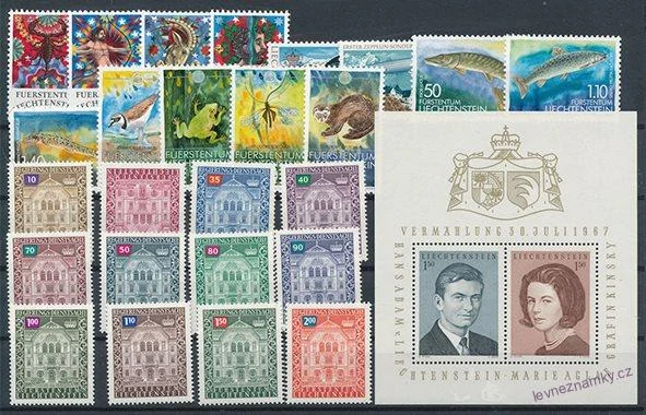 Sbírka známek - Lichtenštejnsko 1962 - 1992 - čisté