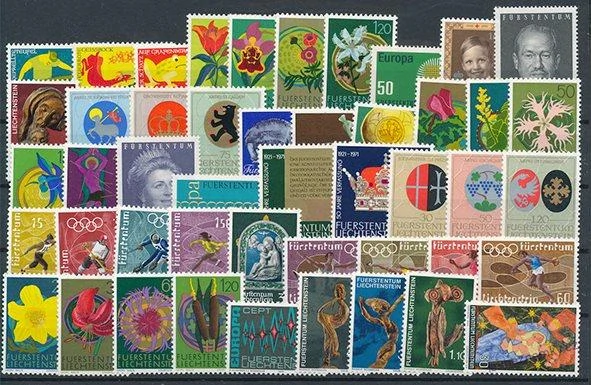 Sbírka známek - Lichtenštejnsko 1962 - 1992 - čisté