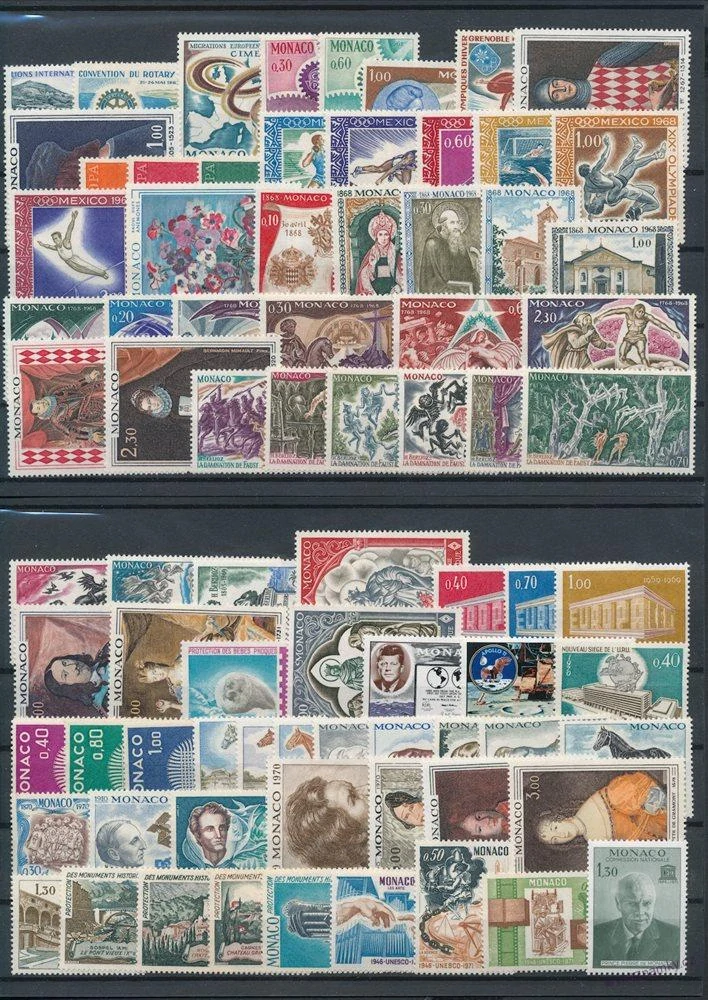 Sbírka známek - Monako 1960 - 1980 - čisté