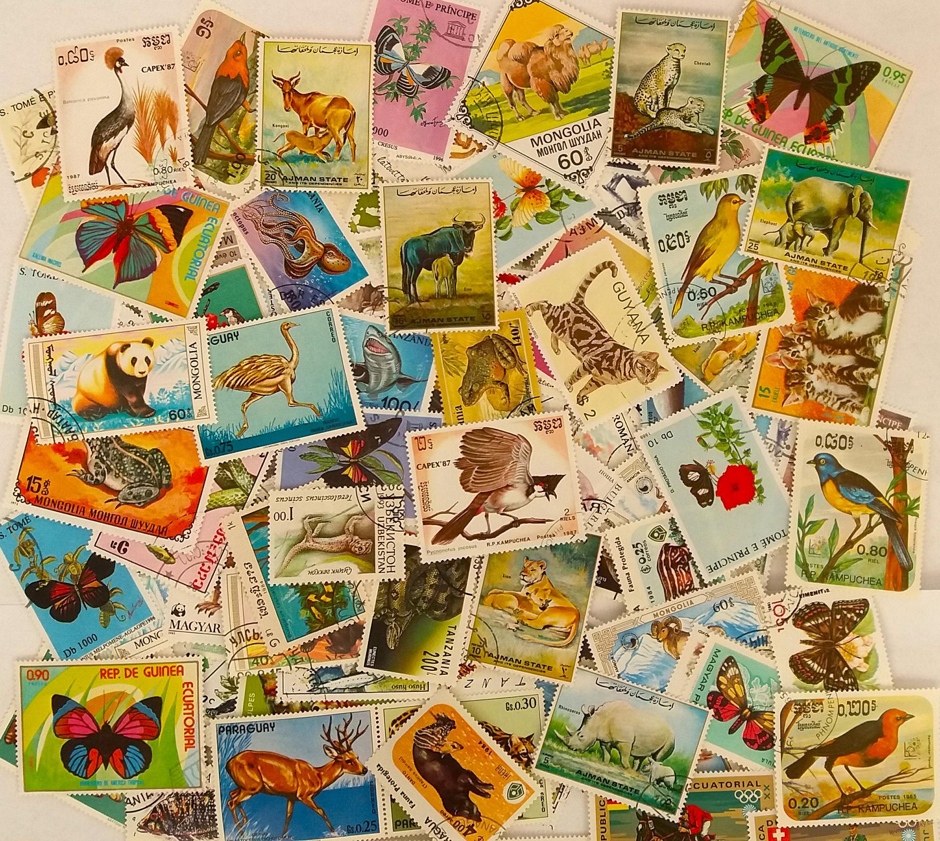 Balíček známek - fauna mix - 200 ks