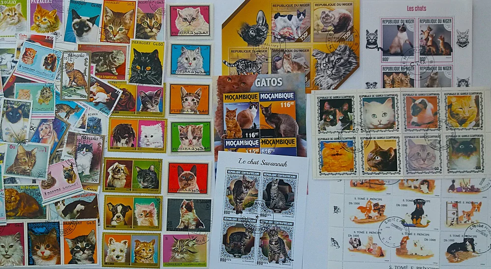 Balíček známek - kočky - 160 ks