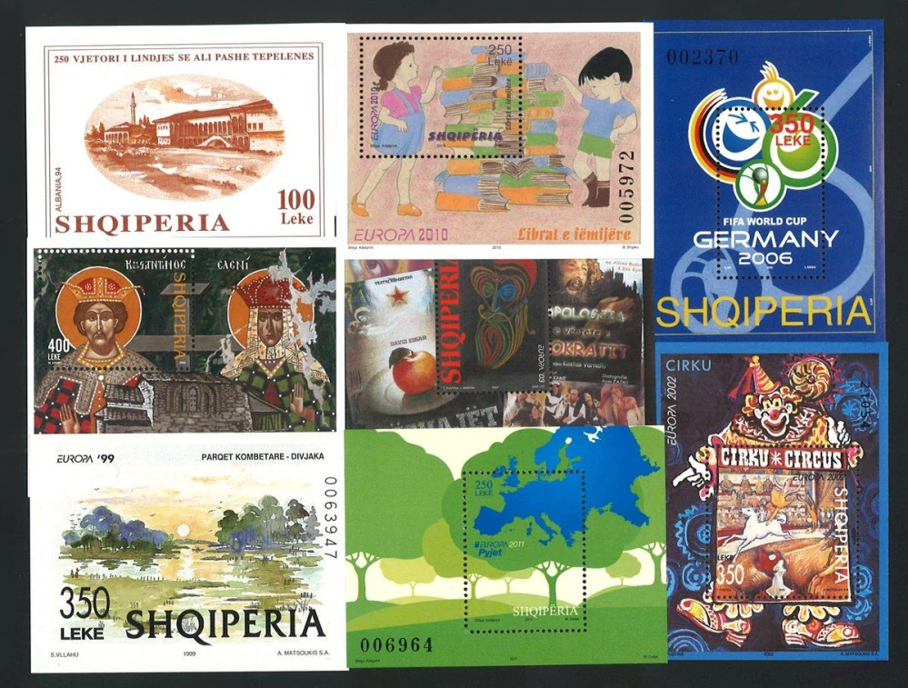 Aršíky známek - Albánie 1980 - 2013 - 20 ks - čisté