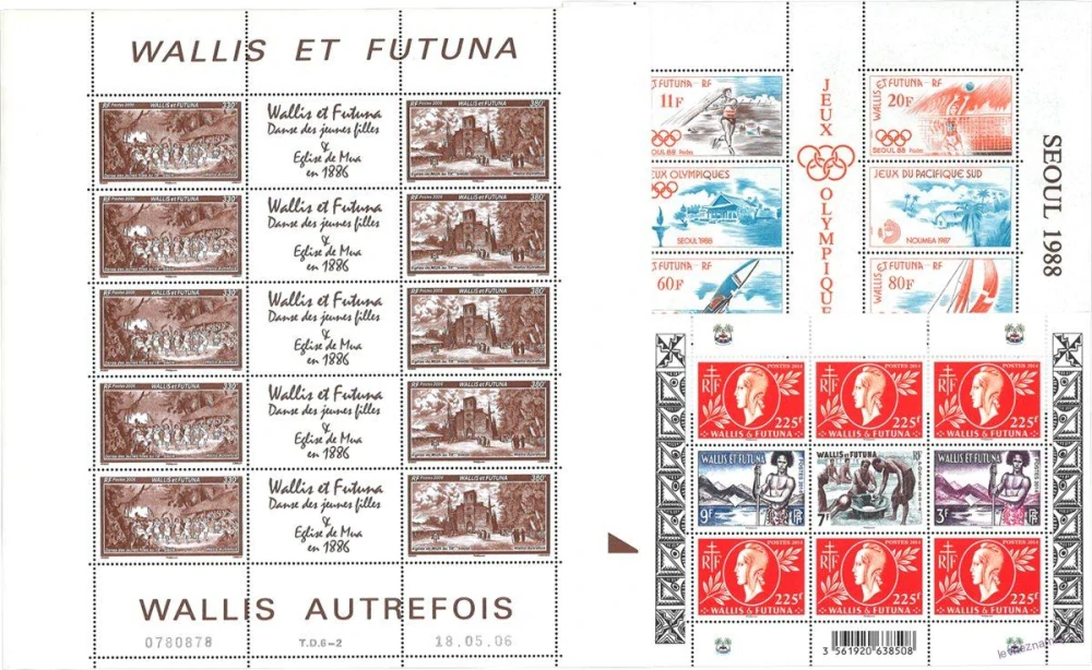 Aršíky známek - Wallis a Futuna - 1991-2013 - 20 ks - čisté