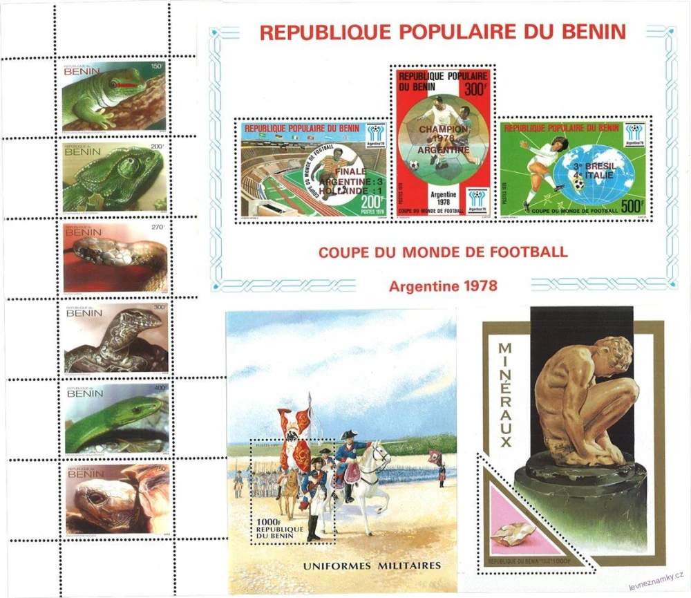 Aršíky známek - Benin - 1977-2003 - 20 ks - čisté
