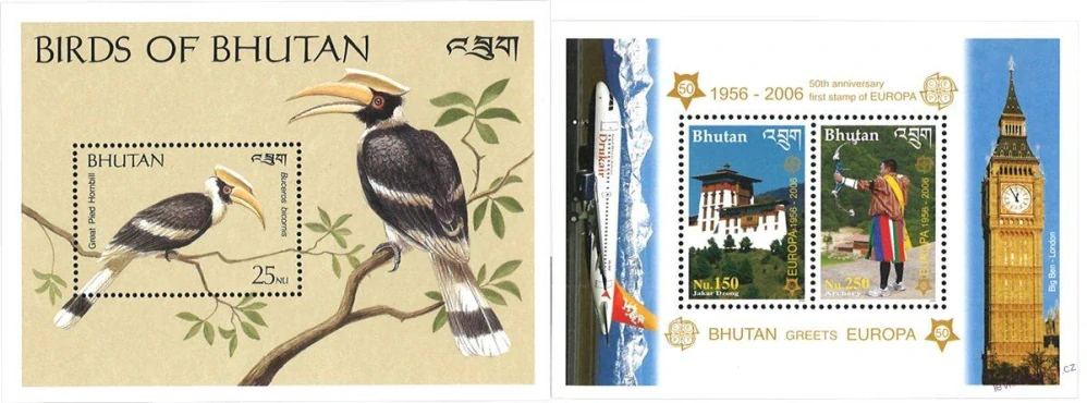 Aršíky známek - Bhutan - 1969-2010 - 20 ks - čisté