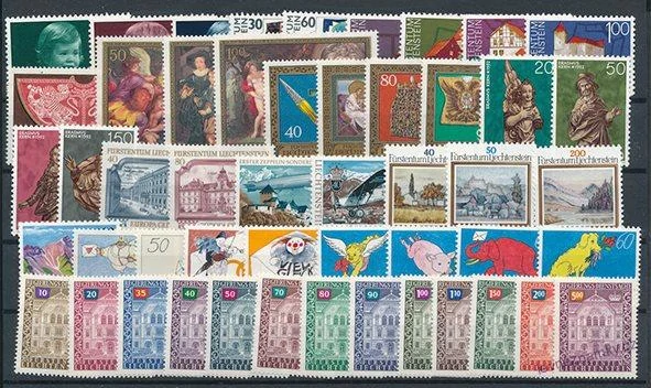 Sbírka známek - Lichtenštejnsko 1962 - 1992 - čisté