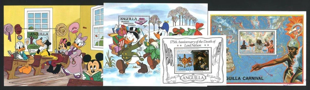 Aršíky známek - Anguilla 1977 - 2000 - 20 ks - čisté