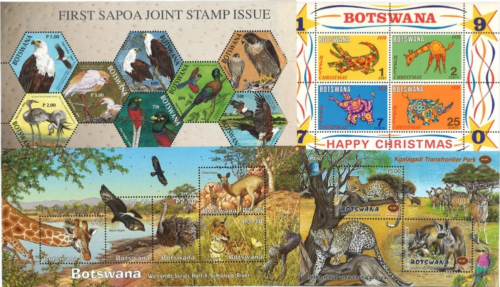 Aršíky známek - Botswana - 1986-2016 - 20 ks - čisté