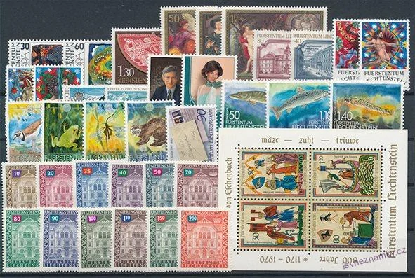 Sbírka známek - Lichtenštejnsko 1962 - 1992 - čisté