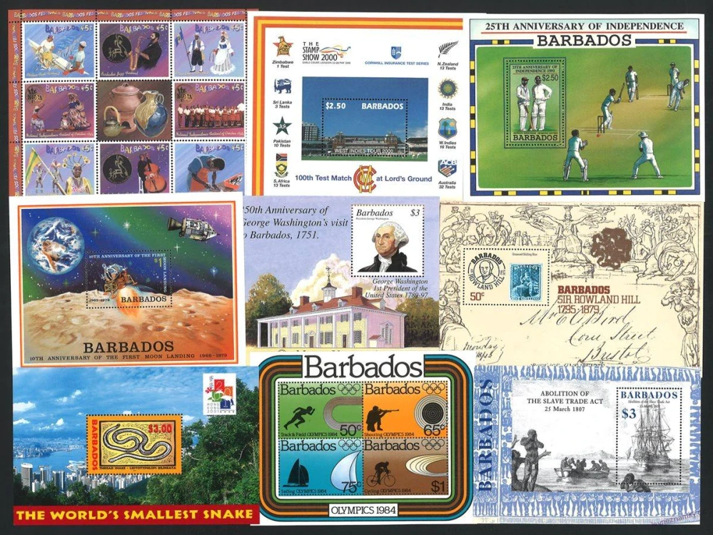 Aršíky známek - Barbados 1980 - 2005 - 20 ks - čisté
