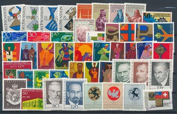 Sbírka známek - Lichtenštejnsko 1962 - 1992 - čisté