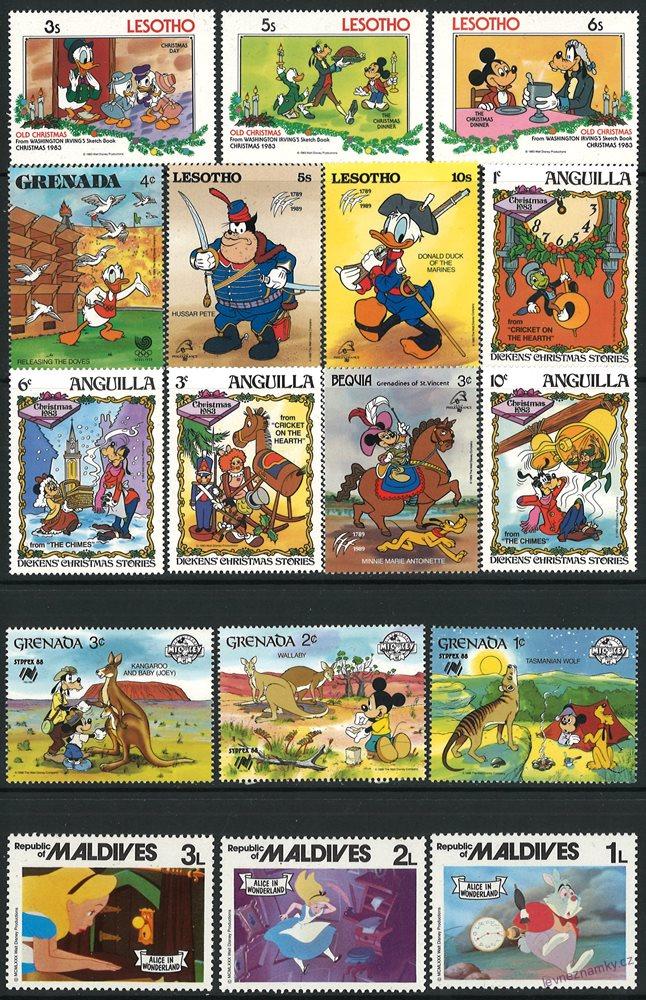 Balíček známek Disney - 193 ks - čisté