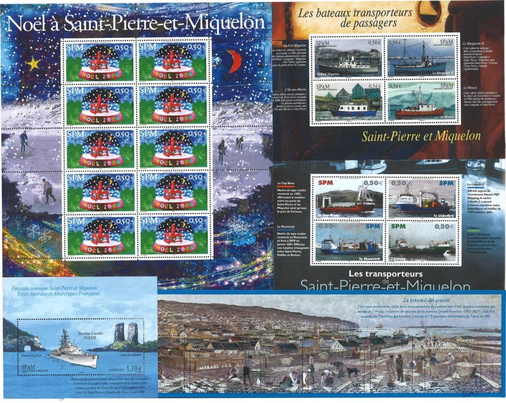 Aršíky známek - Saint Pierre a Miquelon - 2004-2015 - 20 ks - čisté