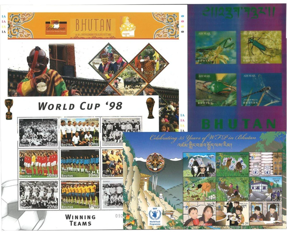 Aršíky známek - Bhutan - 1969-2010 - 20 ks - čisté