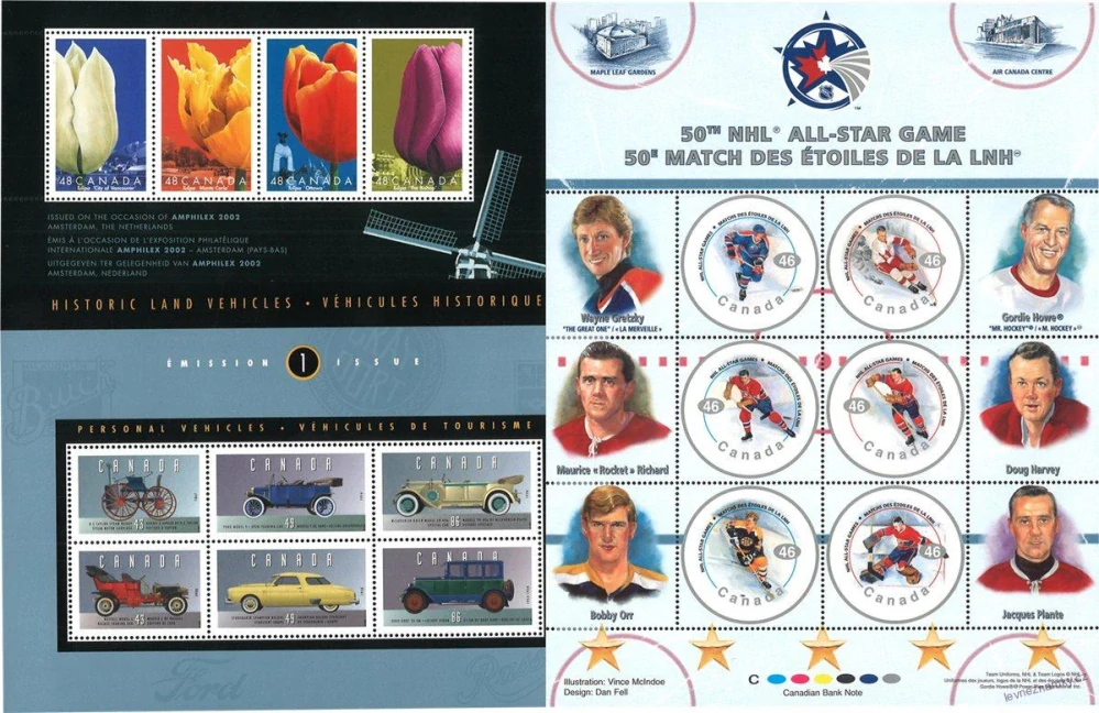 Aršíky známek - Kanada - 1987-1992 - 20 ks - čisté