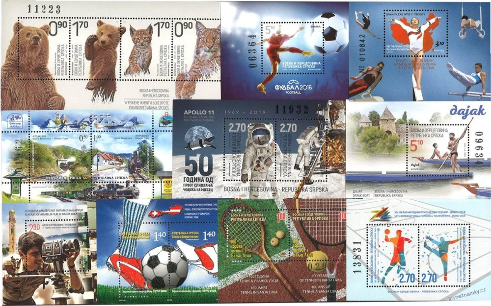 Aršíky známek - Srbsko - 1999-2006 - 20 ks - čisté