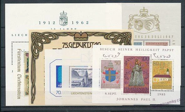 Sbírka známek - Lichtenštejnsko 1962 - 1992 - čisté