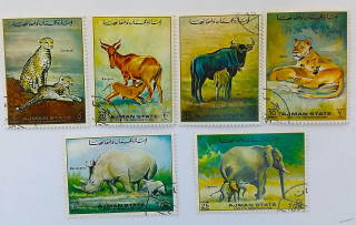 Sestava známek - Ajman state - divoká fauna 