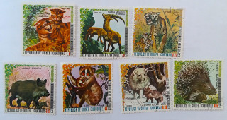Sestava známek - Guinea Ecuatorial - divoká fauna