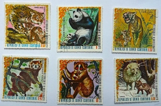 Sestava známek - Guinea Ecuatorial - divoká fauna