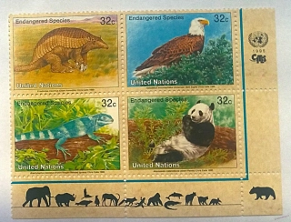 Čtyřblok známek - Nations Unies - fauna