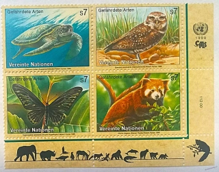 Čtyřblok známek - Nations Unies - Fauna