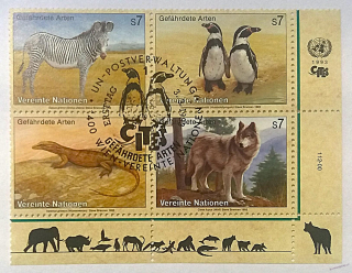 Čtyřblok známek - Nations Unies - fauna