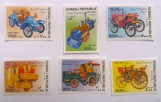 Sestava známek - Somali - auta - čisté