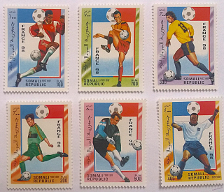 Sestava známek - Somali - fotbal - čisté