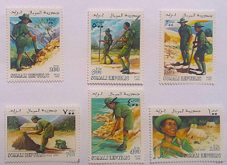 Sestava známek - Somali - skauting - čisté