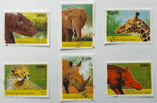 Sestava známek - Guinee - divoká fauna