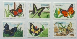 Sestava známek - Saharaui - motýli - čisté