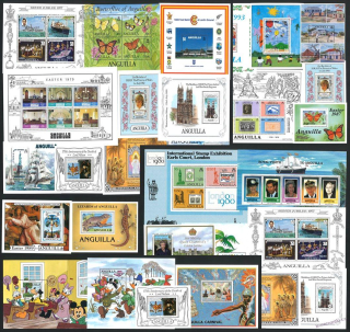 Aršíky známek - Anguilla 1977 - 2000 - 20 ks - čisté