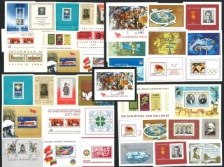 Aršíky známek - Východní Německo/NDR 1965 - 1989 - 20 ks - čisté