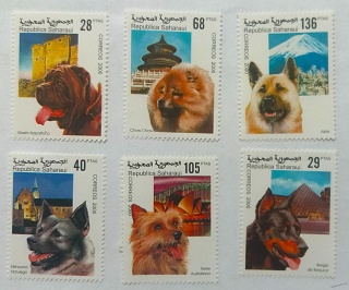 Sestava známek - Saharaui - psi - čisté