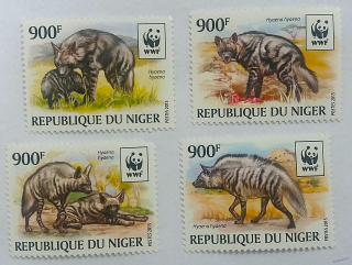 Sestava známek - Niger - hyeny WWF - čisté