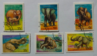 Sestava známek - Tanzania - sloni
