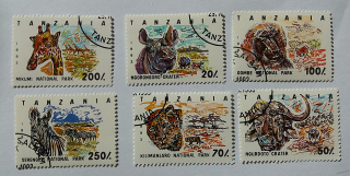 Sestava známek - Tanzania - divoká fauna